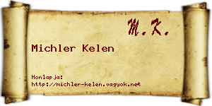 Michler Kelen névjegykártya